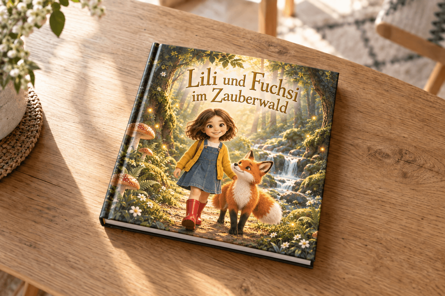 Das Buch Lili und Fuchsi im Zauberwald liegt auf einem Tisch