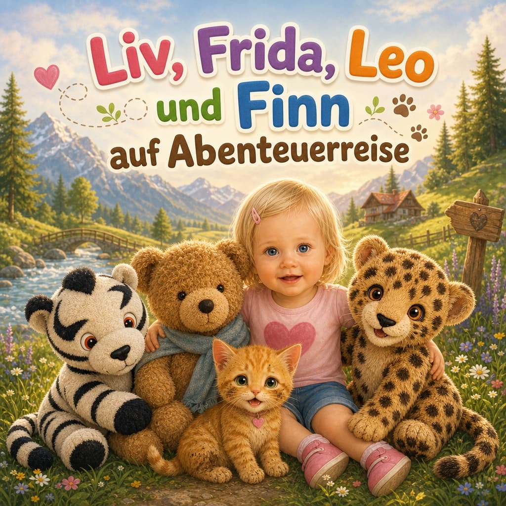 Illustriertes Cover eines personalisierten Kinderbuchs mit Kinderfigur